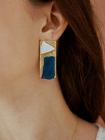 Load image into Gallery viewer, Let Him Kiss Me Blue Stone Earrings
