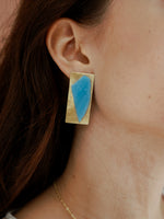 Load image into Gallery viewer, Let Him Kiss Me Blue Stone Earrings
