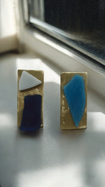 Load image into Gallery viewer, Let Him Kiss Me Blue Stone Earrings
